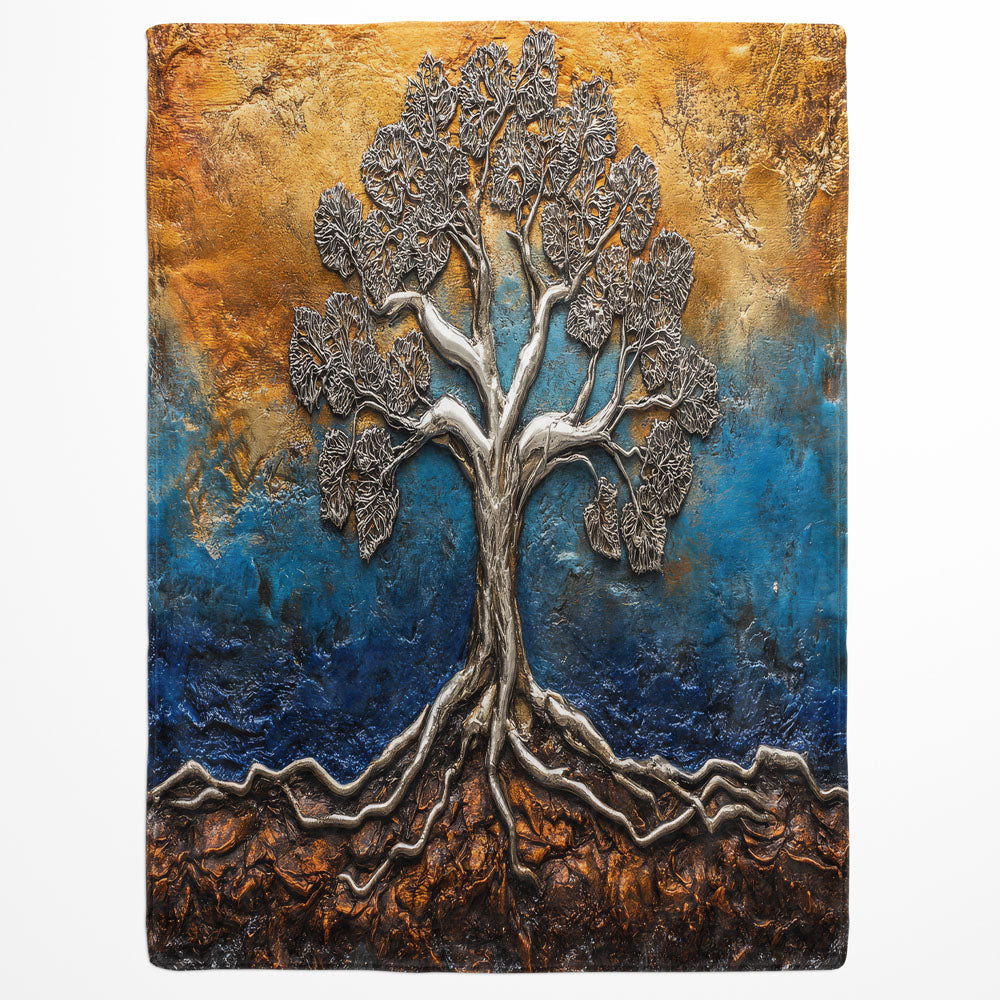 Plaid arbre de vie métal argent