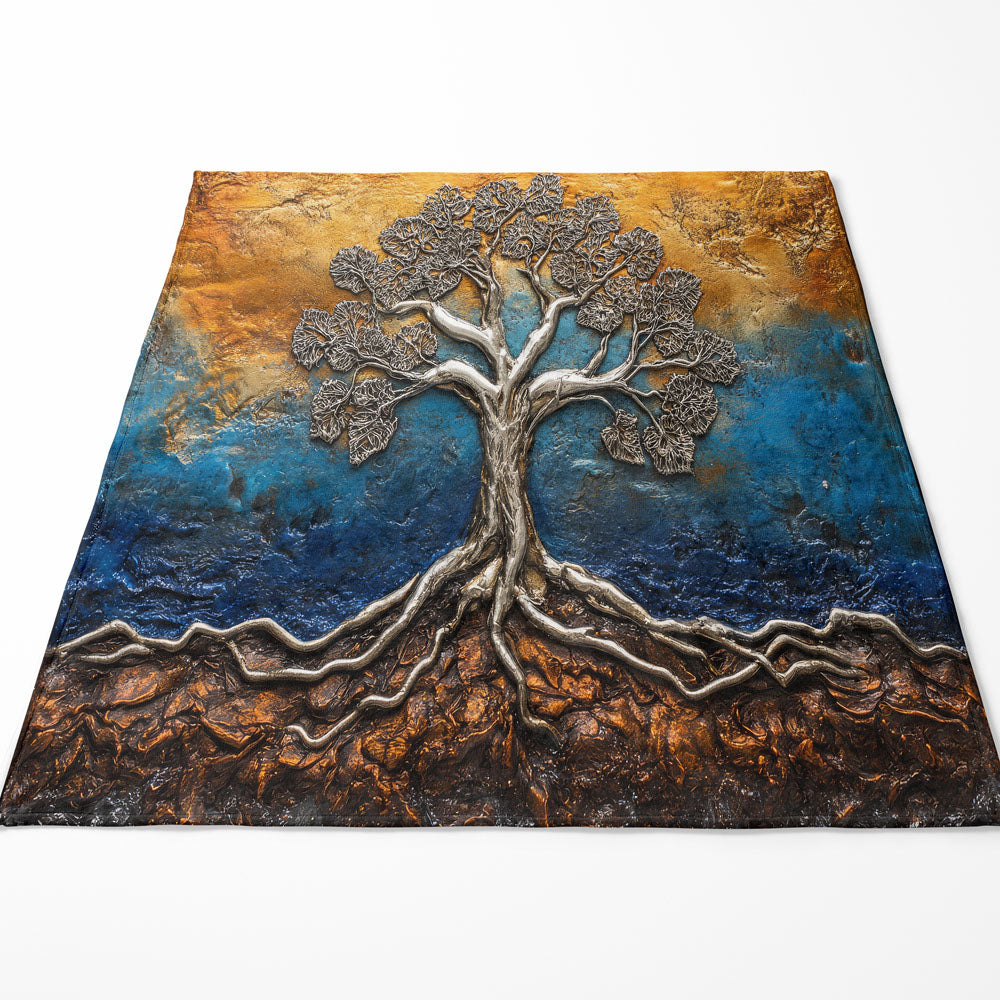 Plaid arbre de vie métal argent