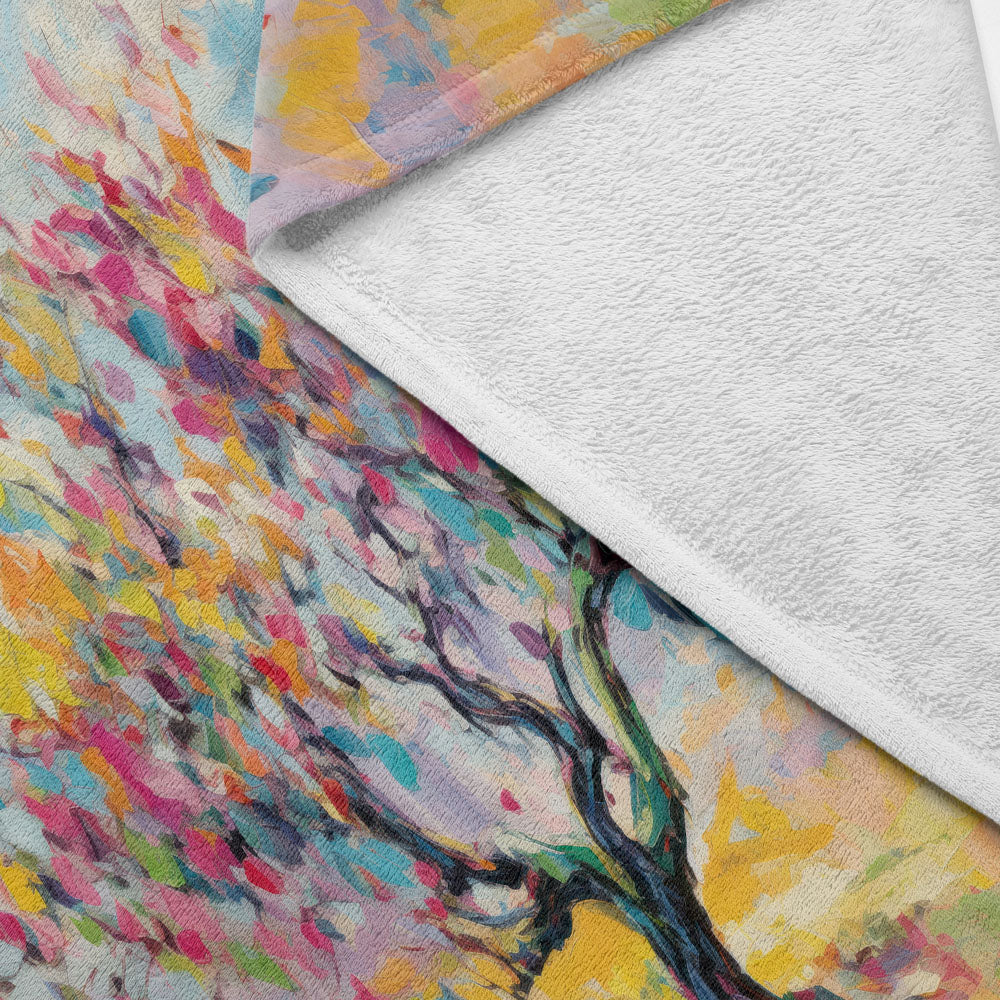 Plaid arbre de vie coloré peinture