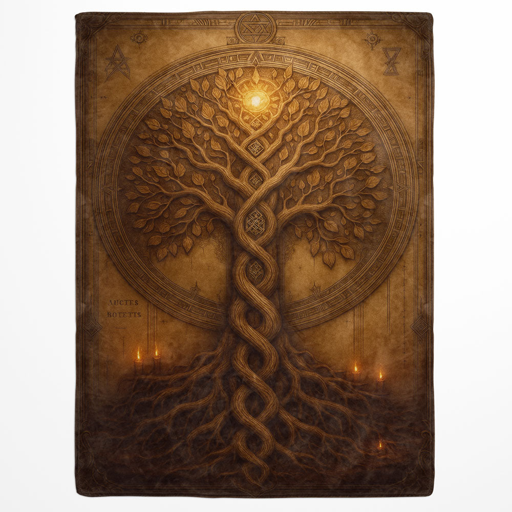 Plaid arbre de vie Yggdrasil style nordique