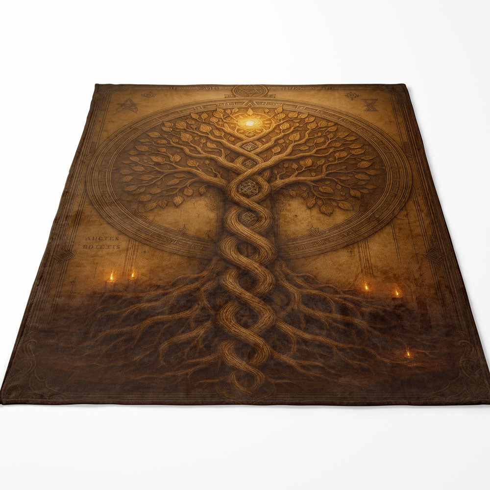 Plaid arbre de vie Yggdrasil style nordique