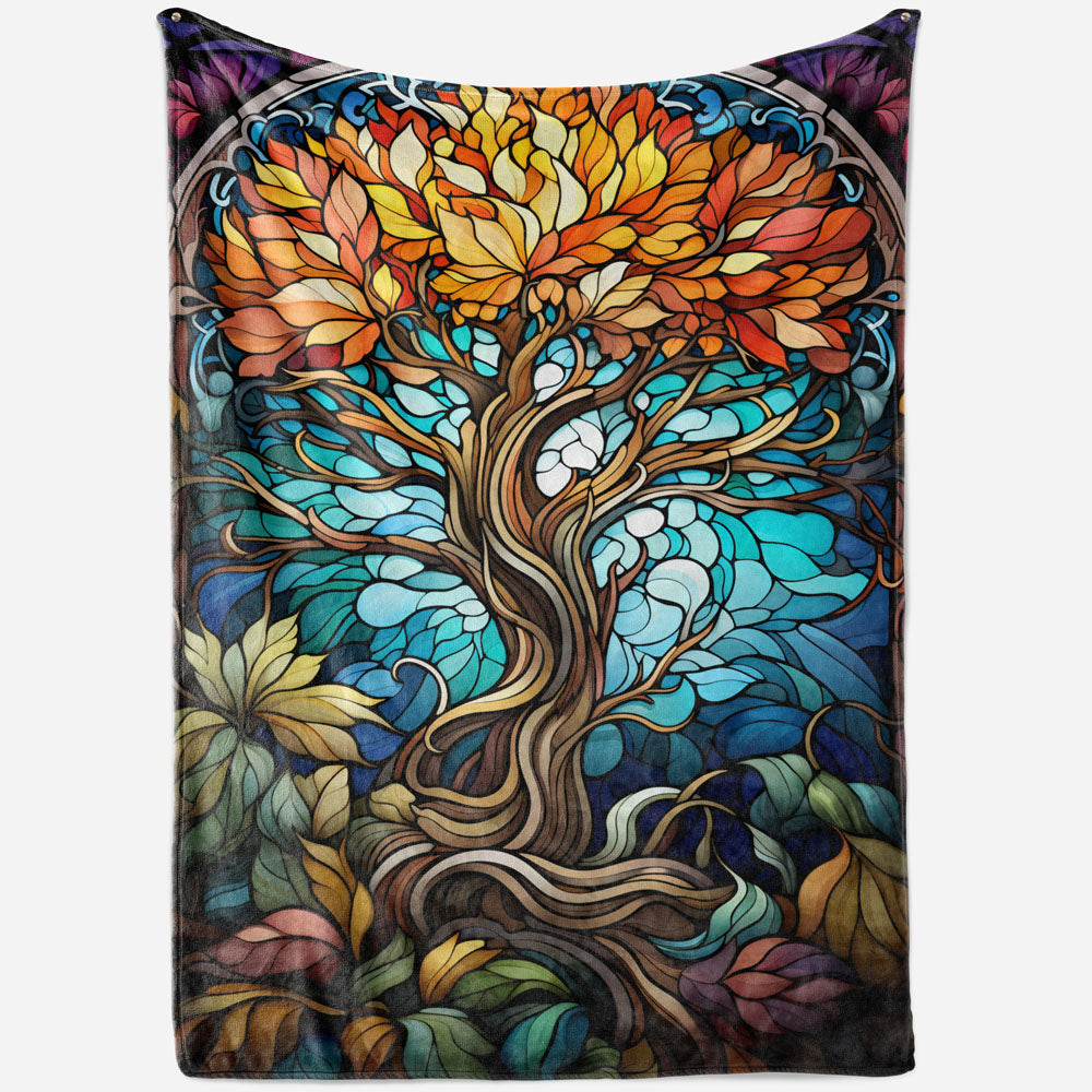 Plaid arbre de vie multicolore