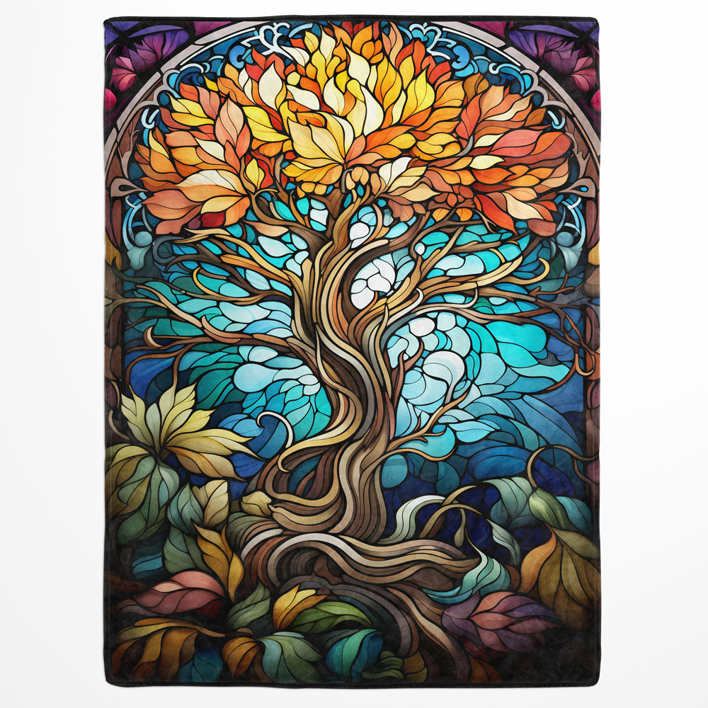 Plaid arbre de vie multicolore