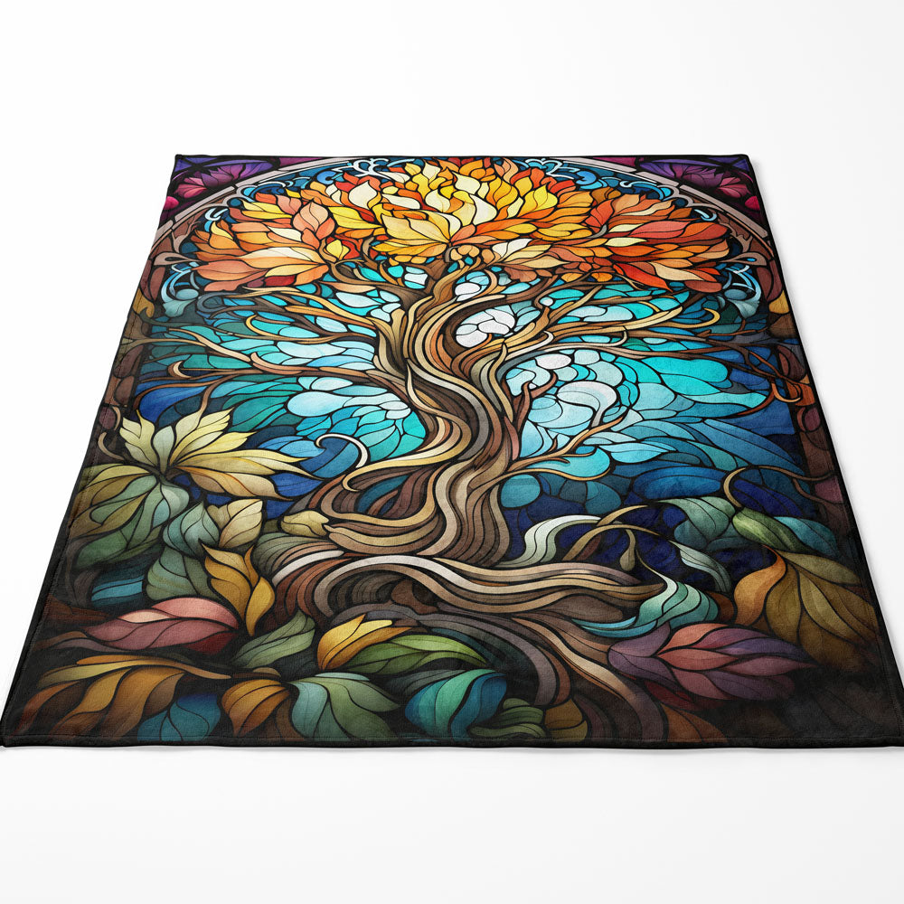 Plaid arbre de vie multicolore