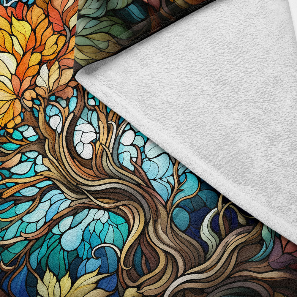 Plaid arbre de vie multicolore