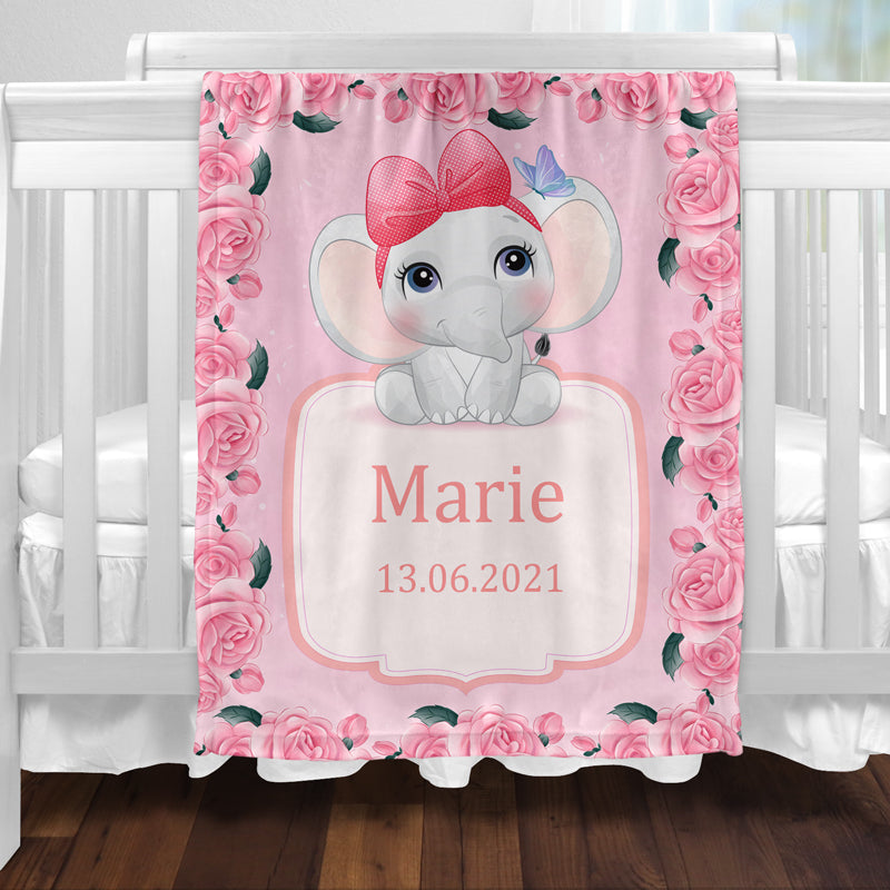 Plaid éléphant rose