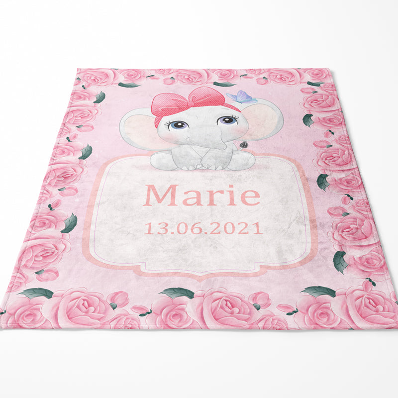 Plaid éléphant rose