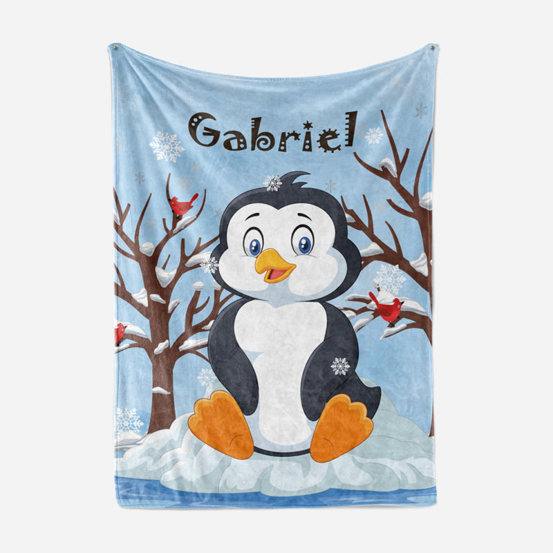 Plaid pingouin neige