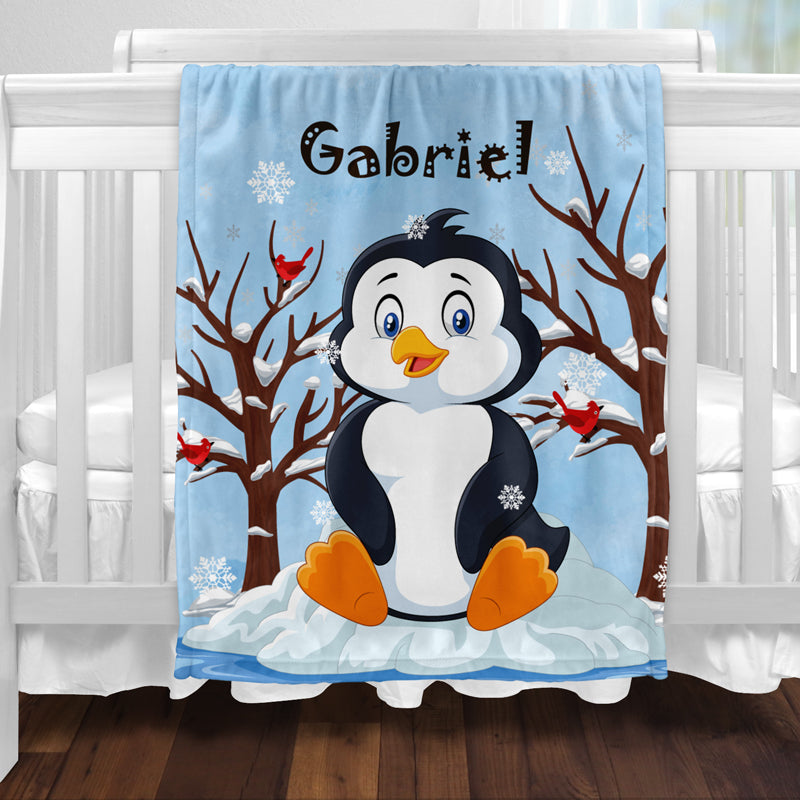 Plaid pingouin neige