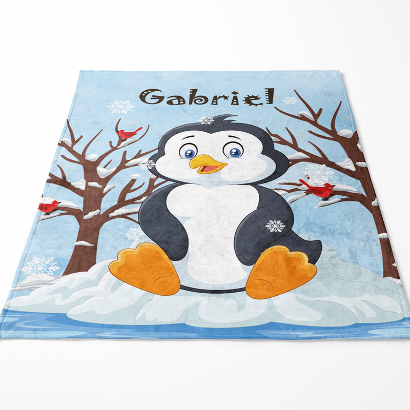 Plaid pingouin neige