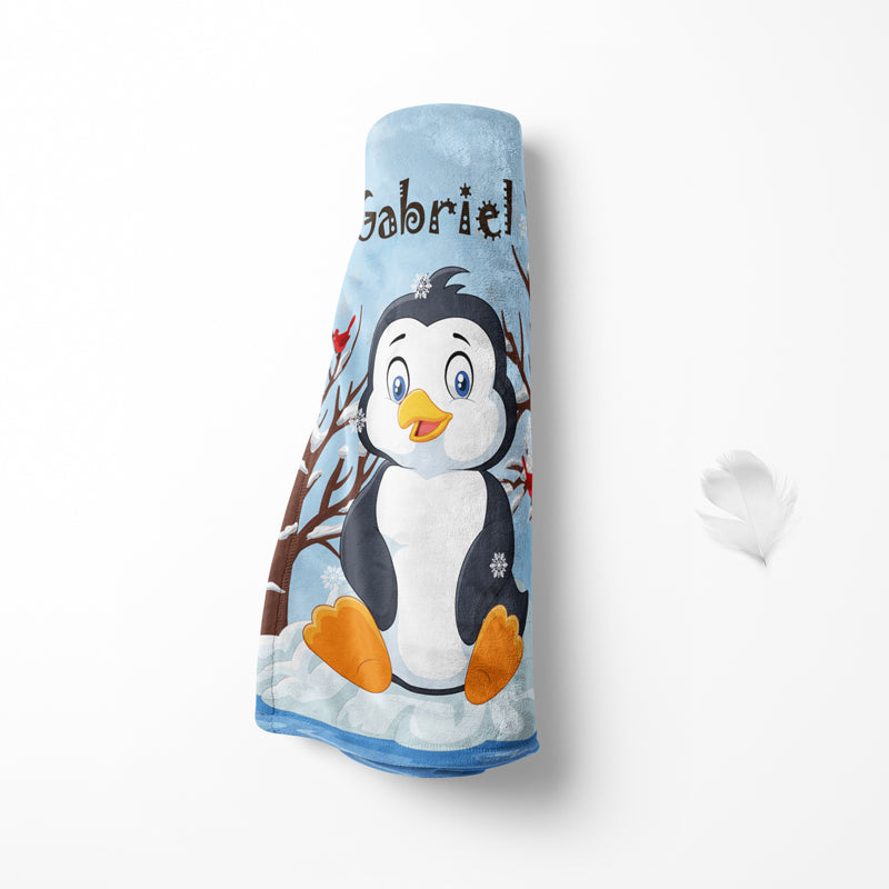 Plaid pingouin neige