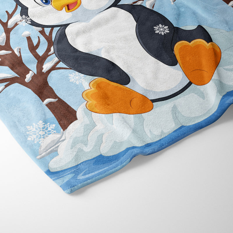 Plaid pingouin neige