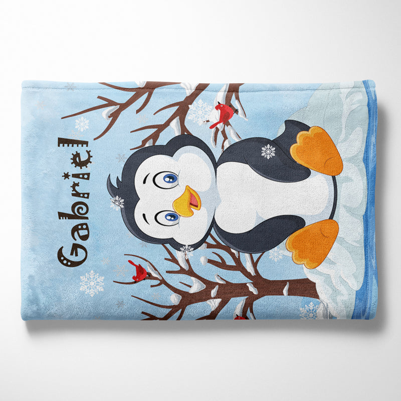 Plaid pingouin neige