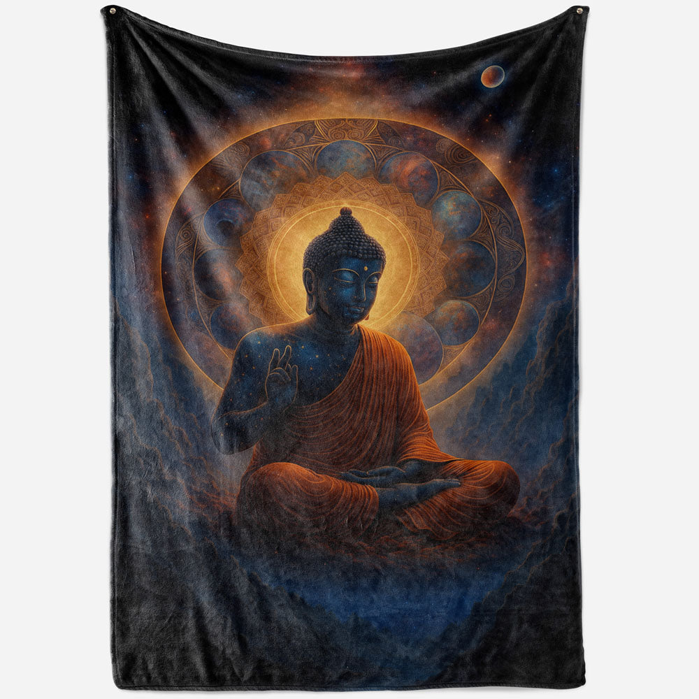 Plaid Bouddha univers cosmique