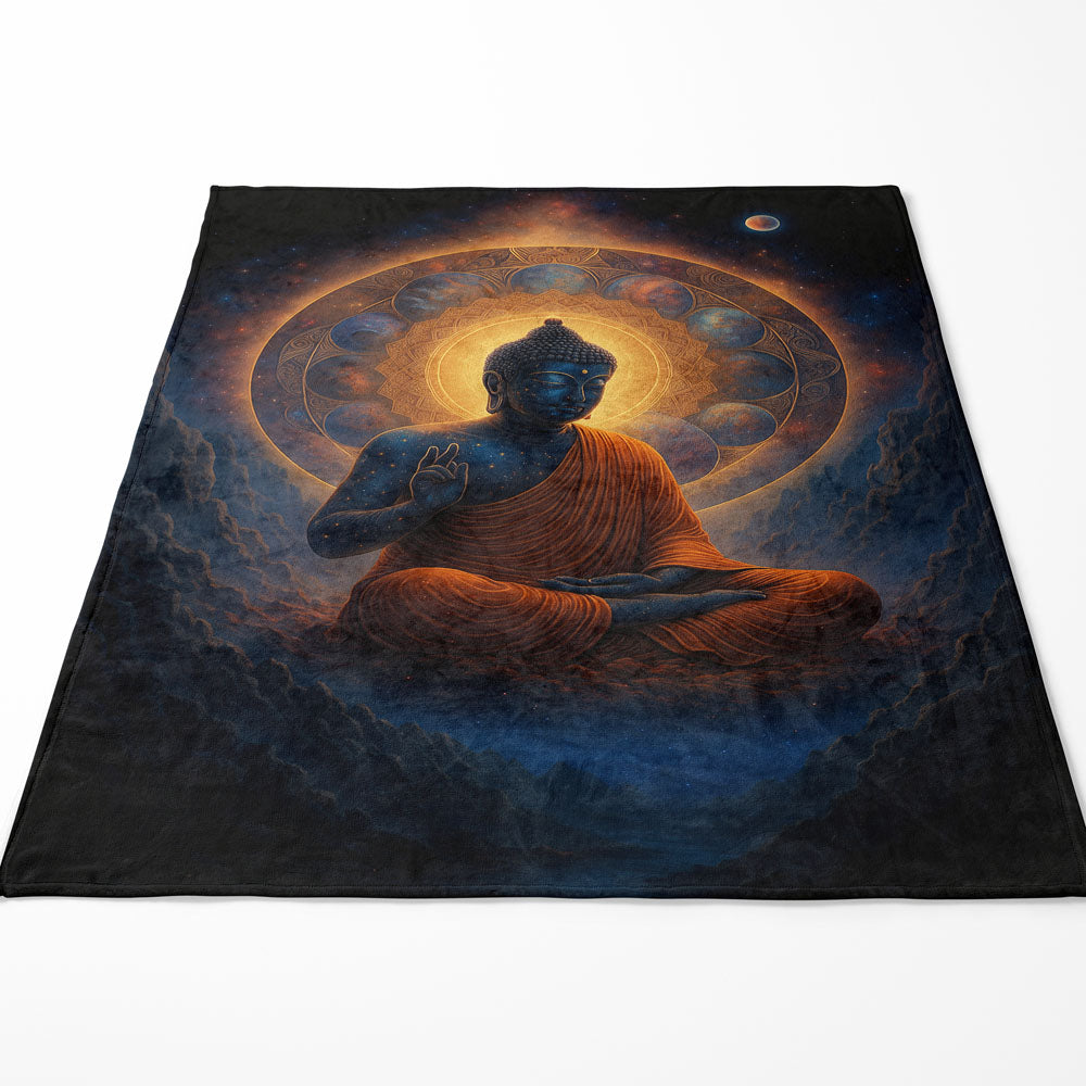 Plaid Bouddha univers cosmique