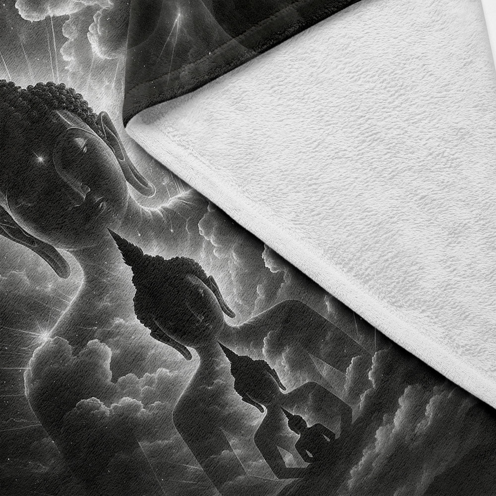 Plaid nuage Bouddha noir et blanc