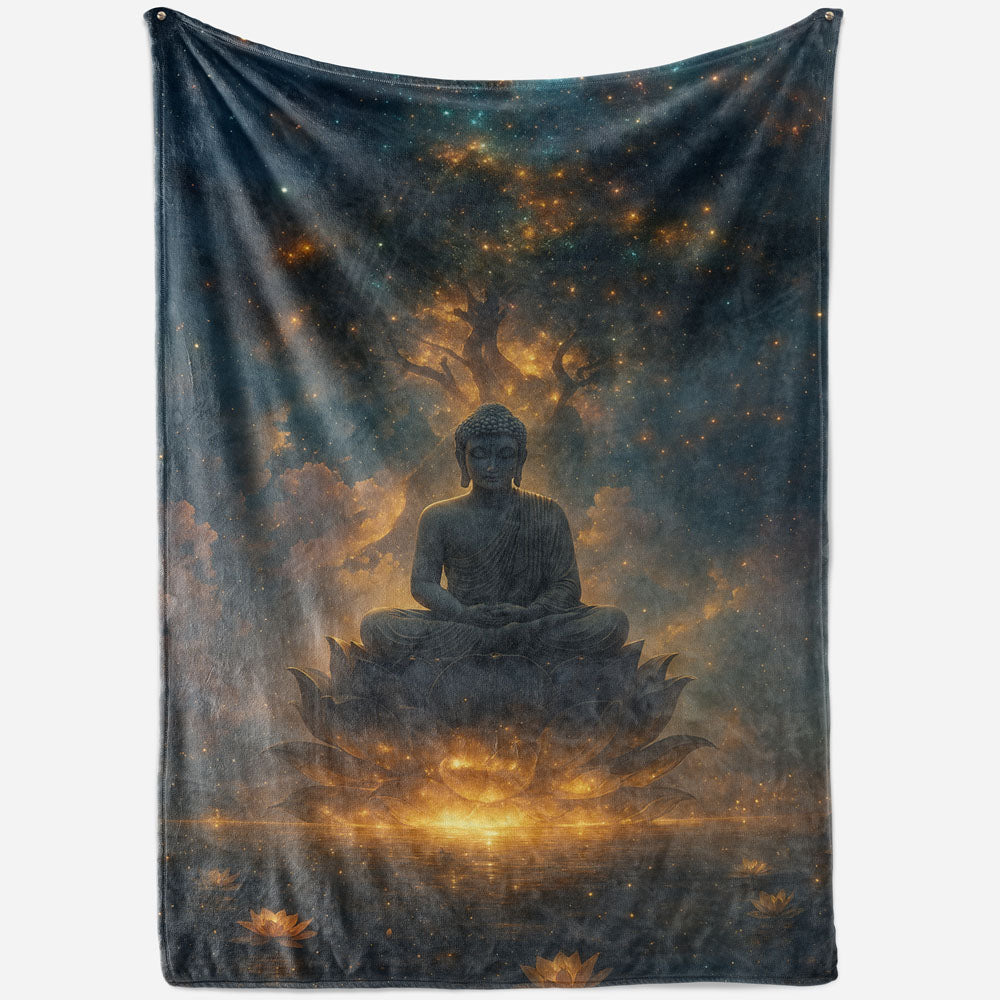 Plaid Bouddha lotus céleste