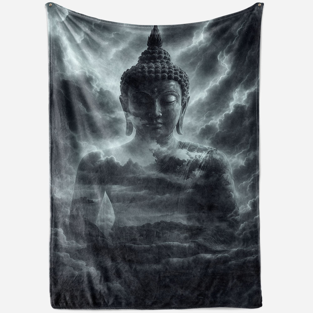 Plaid Bouddha méditation nuage