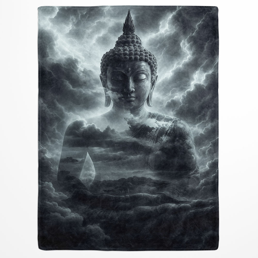 Plaid Bouddha méditation nuage