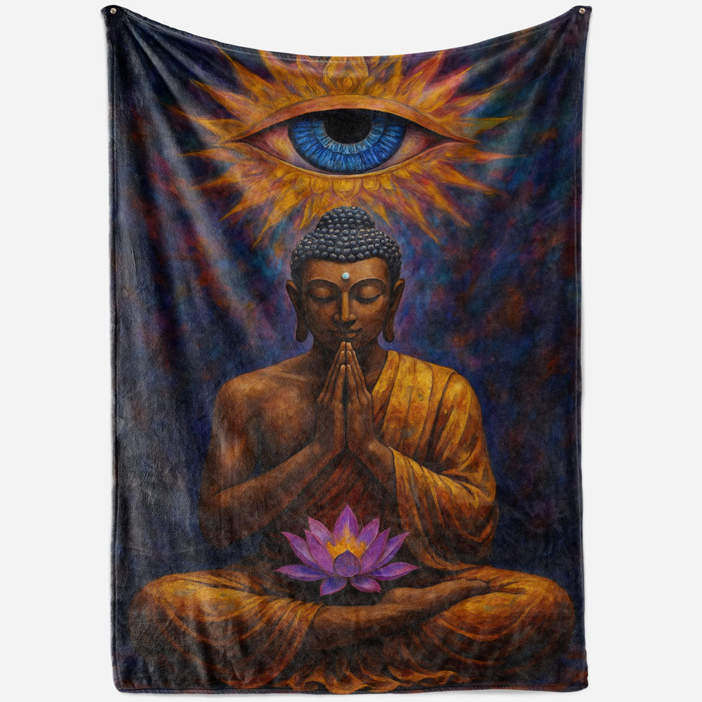 Plaid Bouddha œil cosmique
