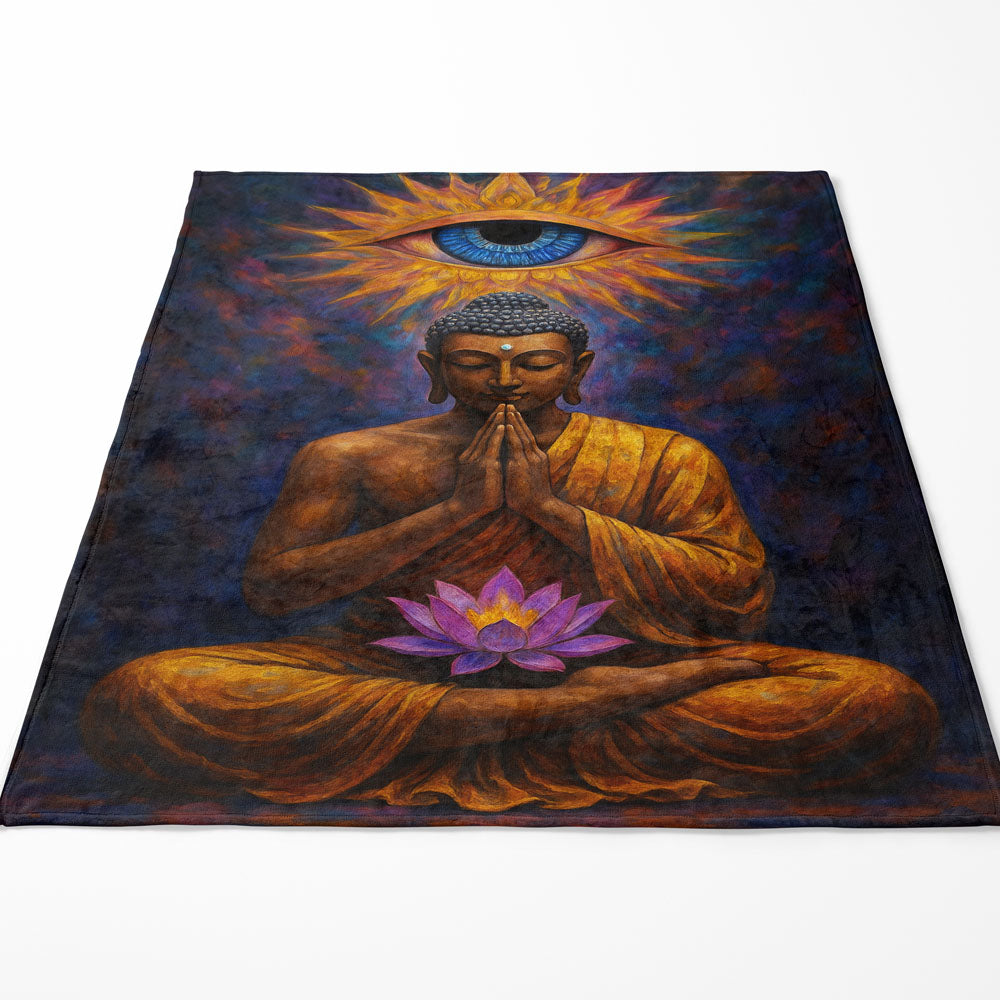Plaid Bouddha œil cosmique