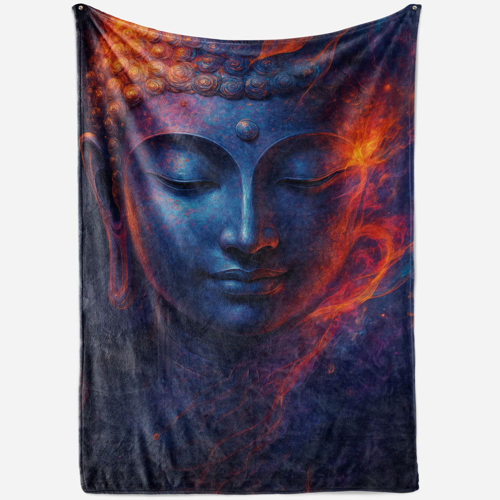 Plaid visage Bouddha énergie cosmique