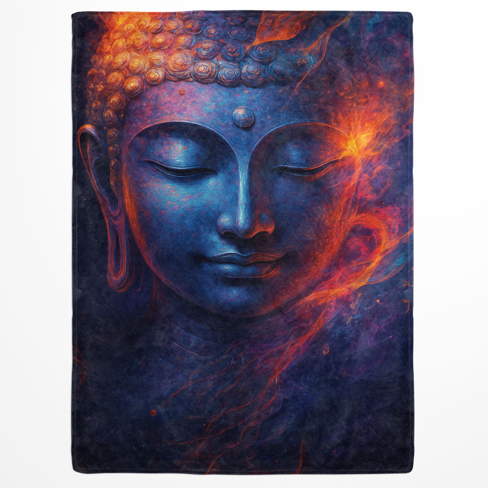 Plaid visage Bouddha énergie cosmique