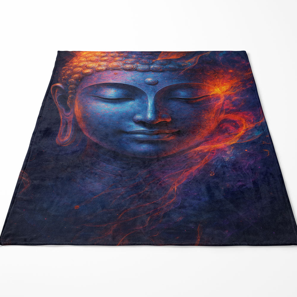 Plaid visage Bouddha énergie cosmique