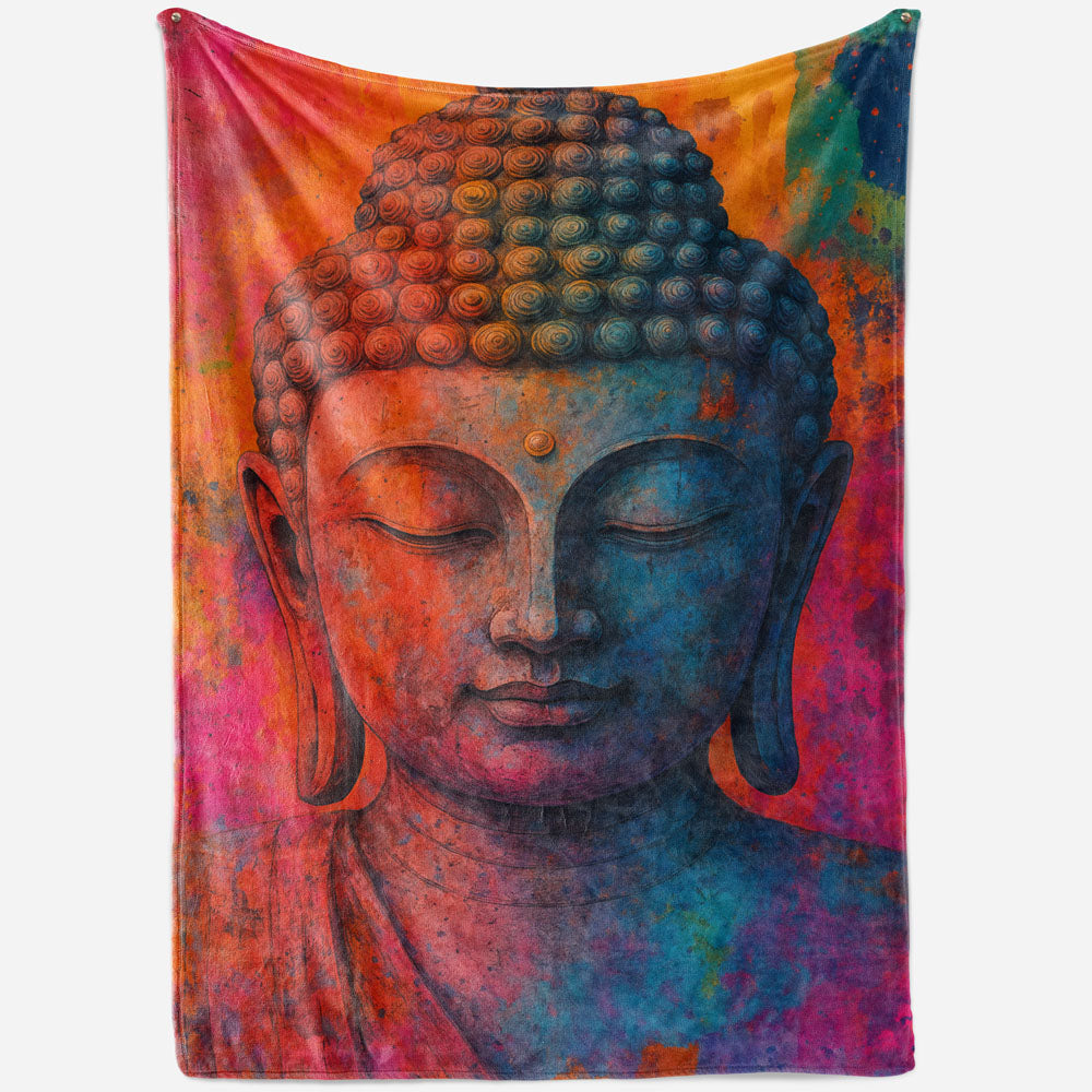 Plaid Bouddha couleurs vives