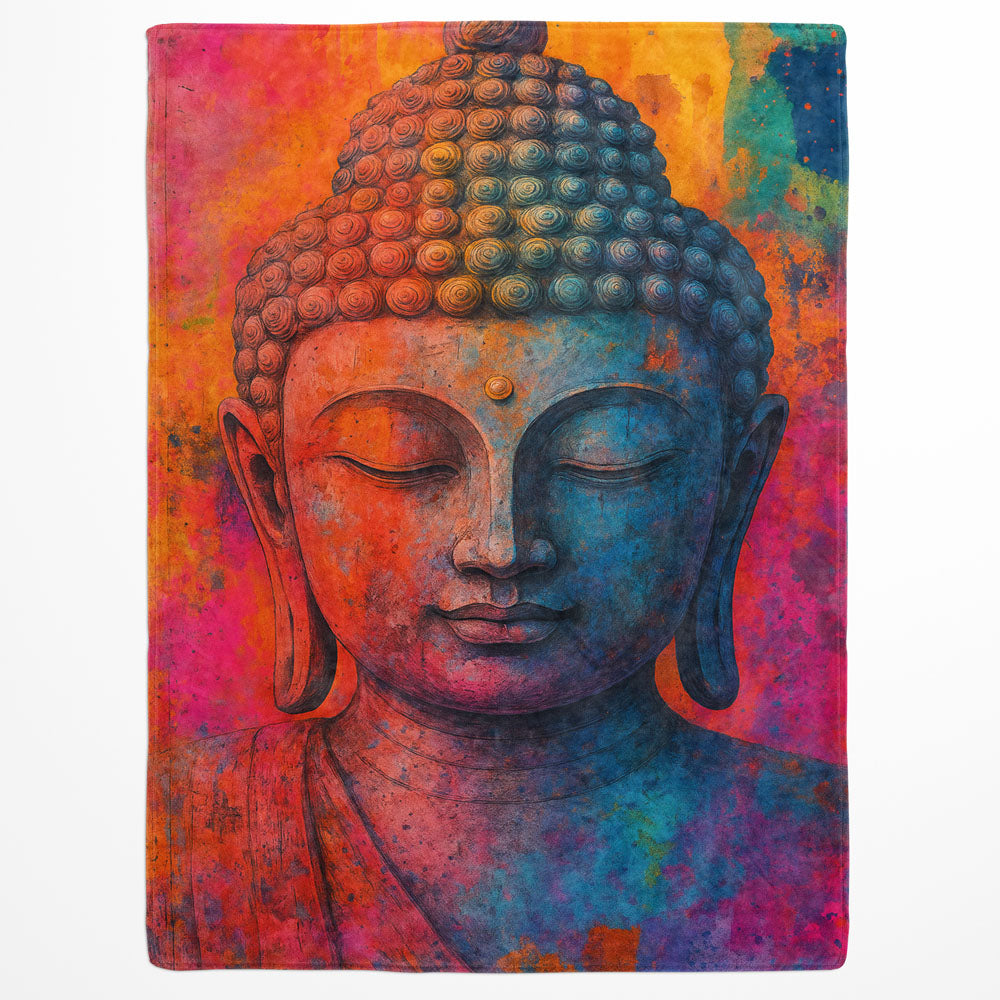 Plaid Bouddha couleurs vives