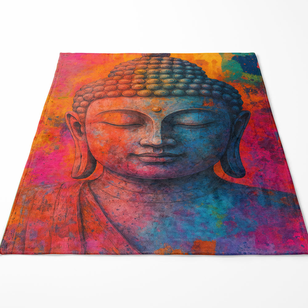 Plaid Bouddha couleurs vives