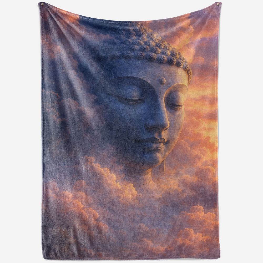 Plaid Bouddha visage nuage