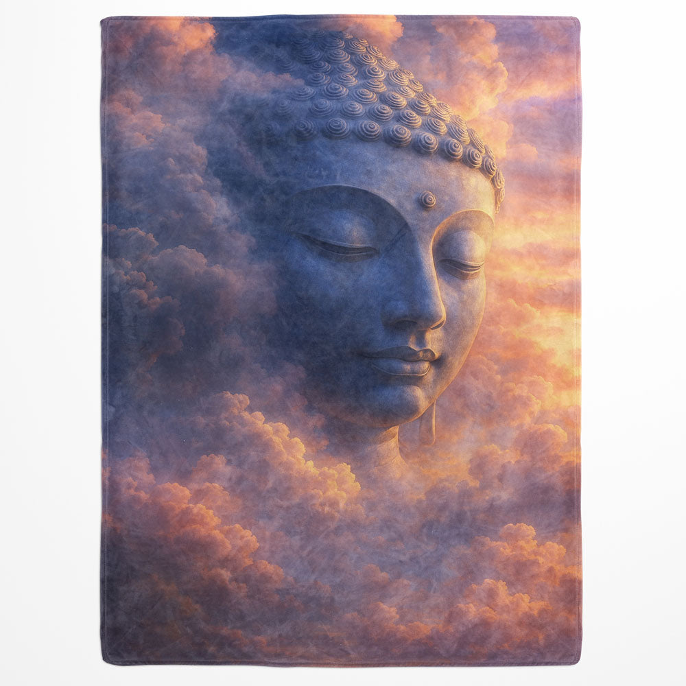 Plaid Bouddha visage nuage