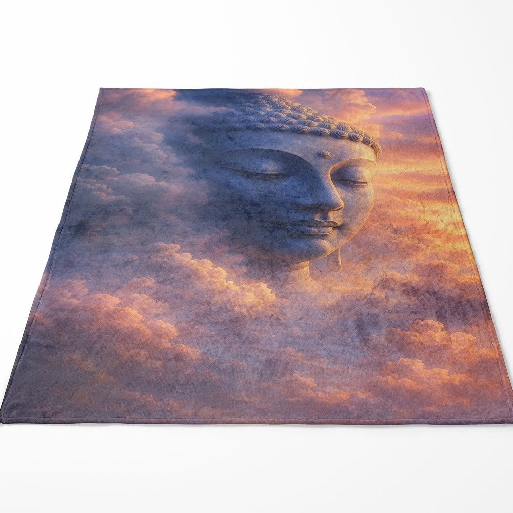 Plaid Bouddha visage nuage