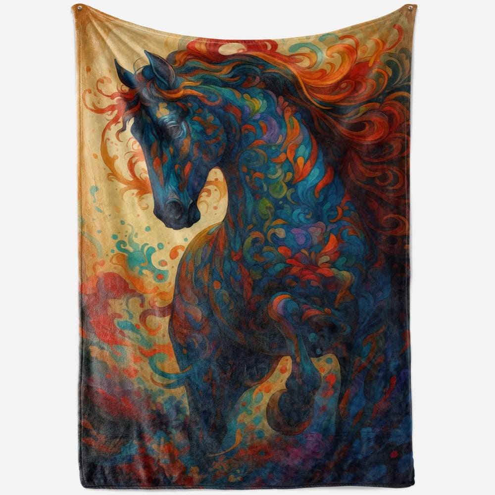 Plaid cheval coloré