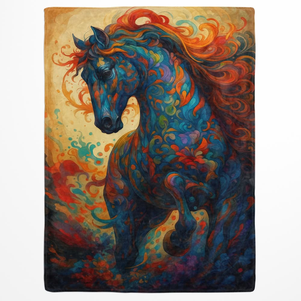 Plaid cheval coloré