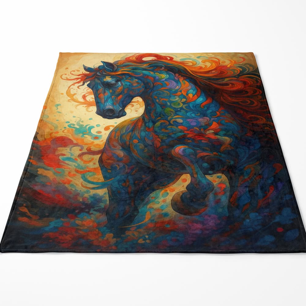 Plaid cheval coloré