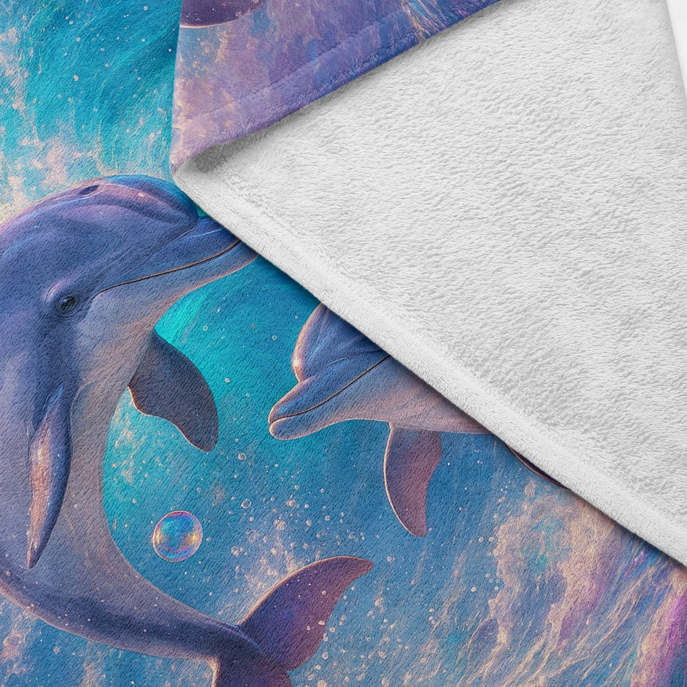 Plaid dauphins vagues océan