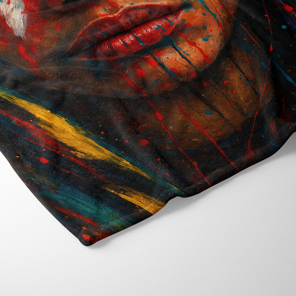 Plaid visage guerrière indienne