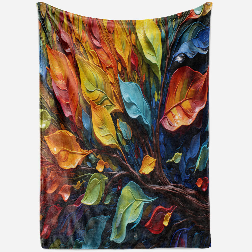 Plaid feuilles colorées