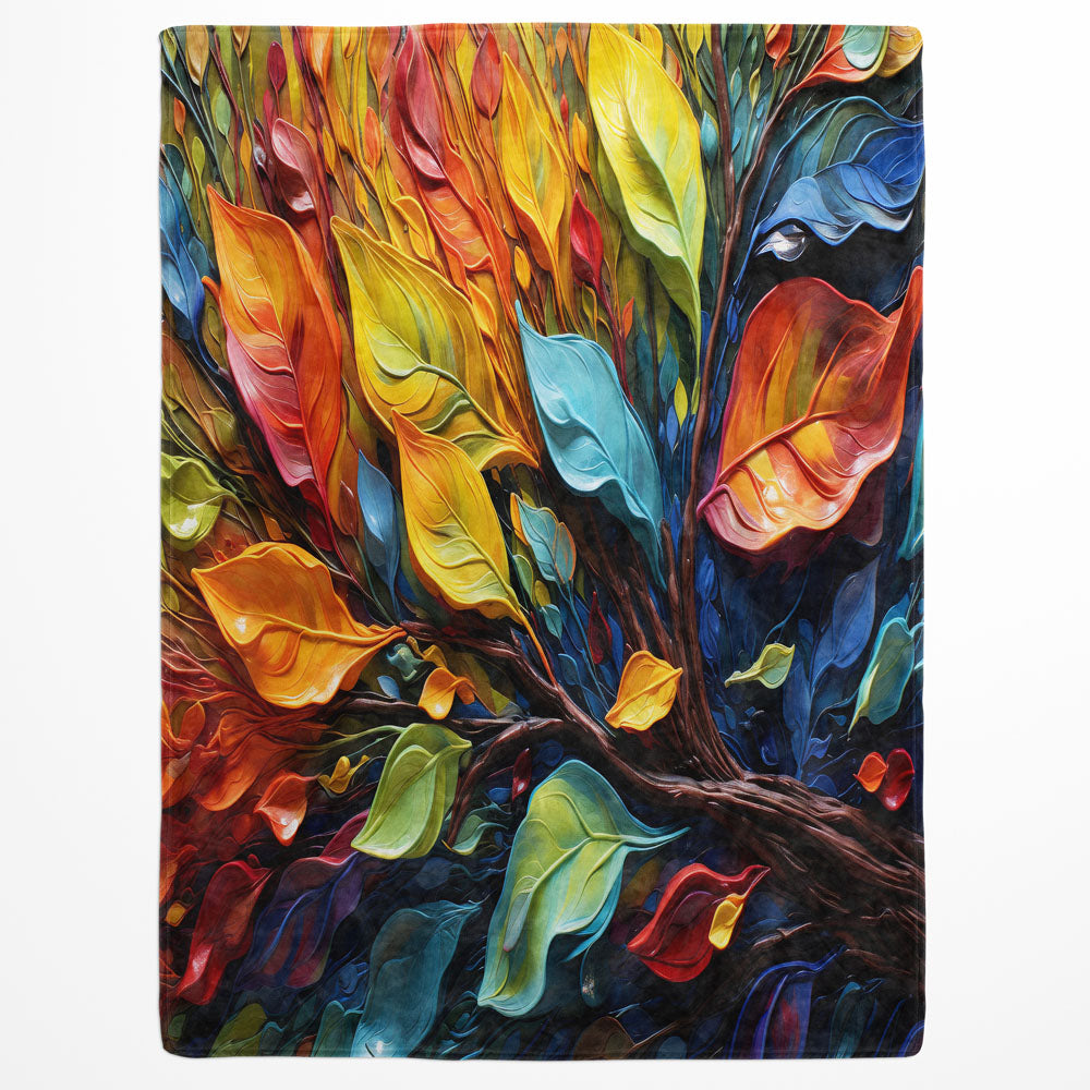 Plaid feuilles colorées