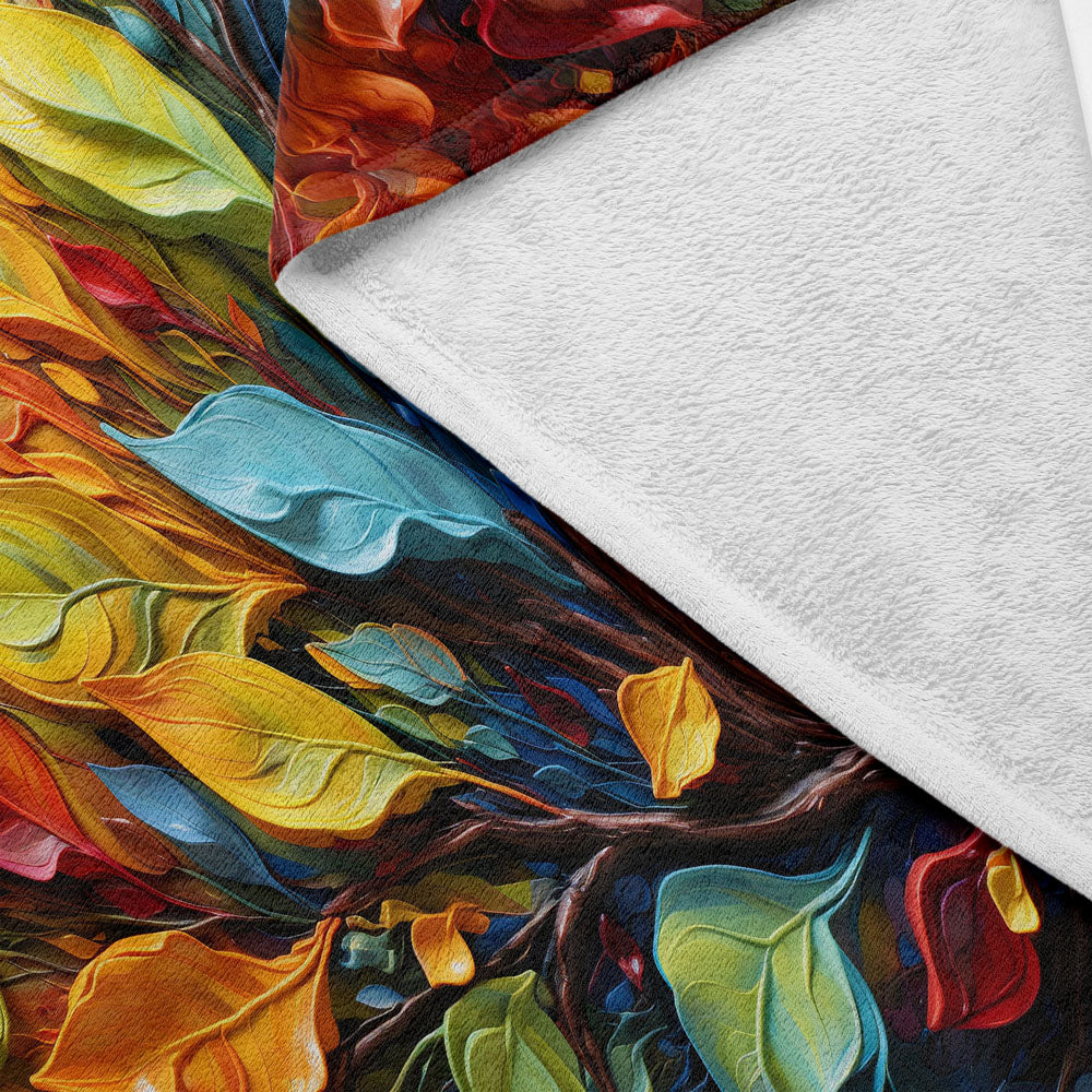 Plaid feuilles colorées
