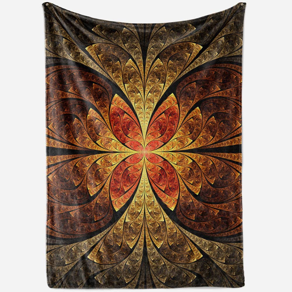 Plaid mandala oriental or et bronze
