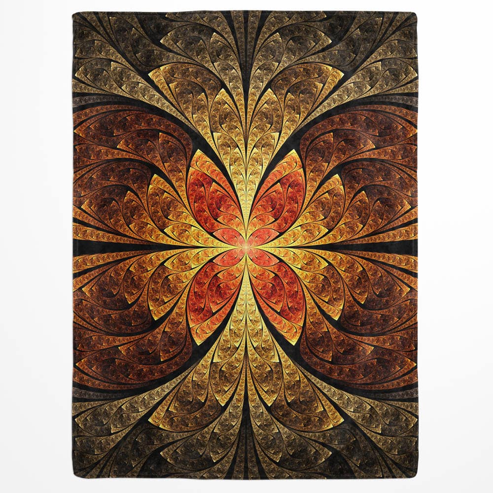 Plaid mandala oriental or et bronze