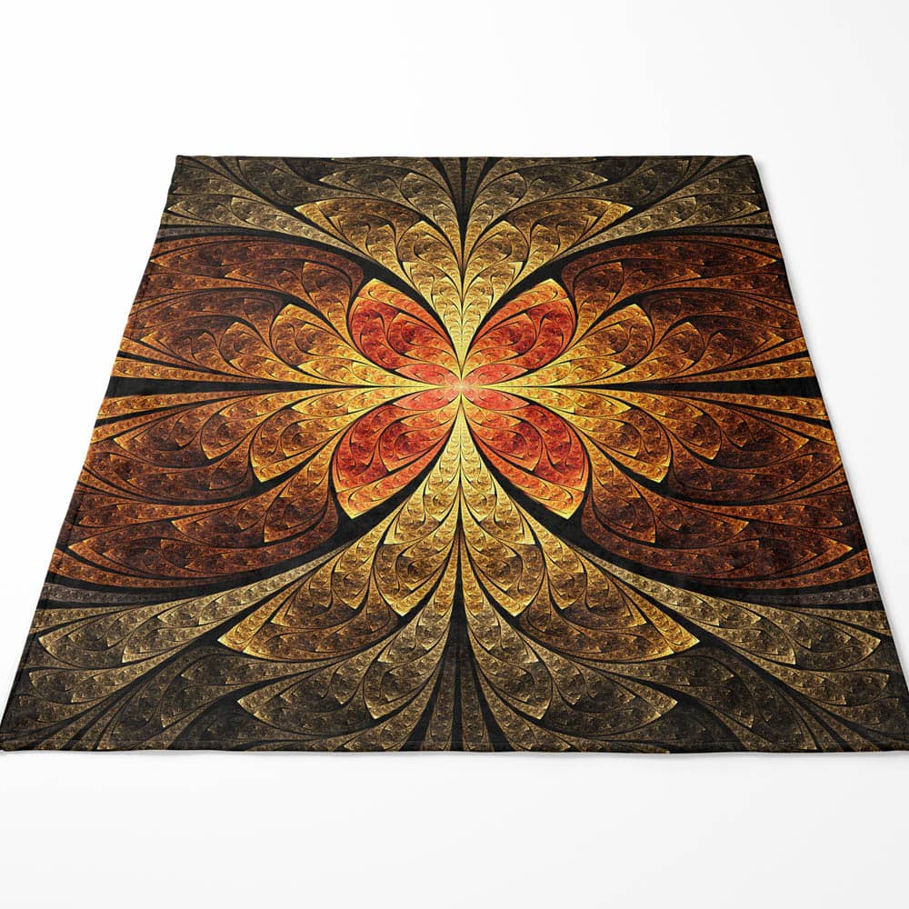 Plaid mandala oriental or et bronze