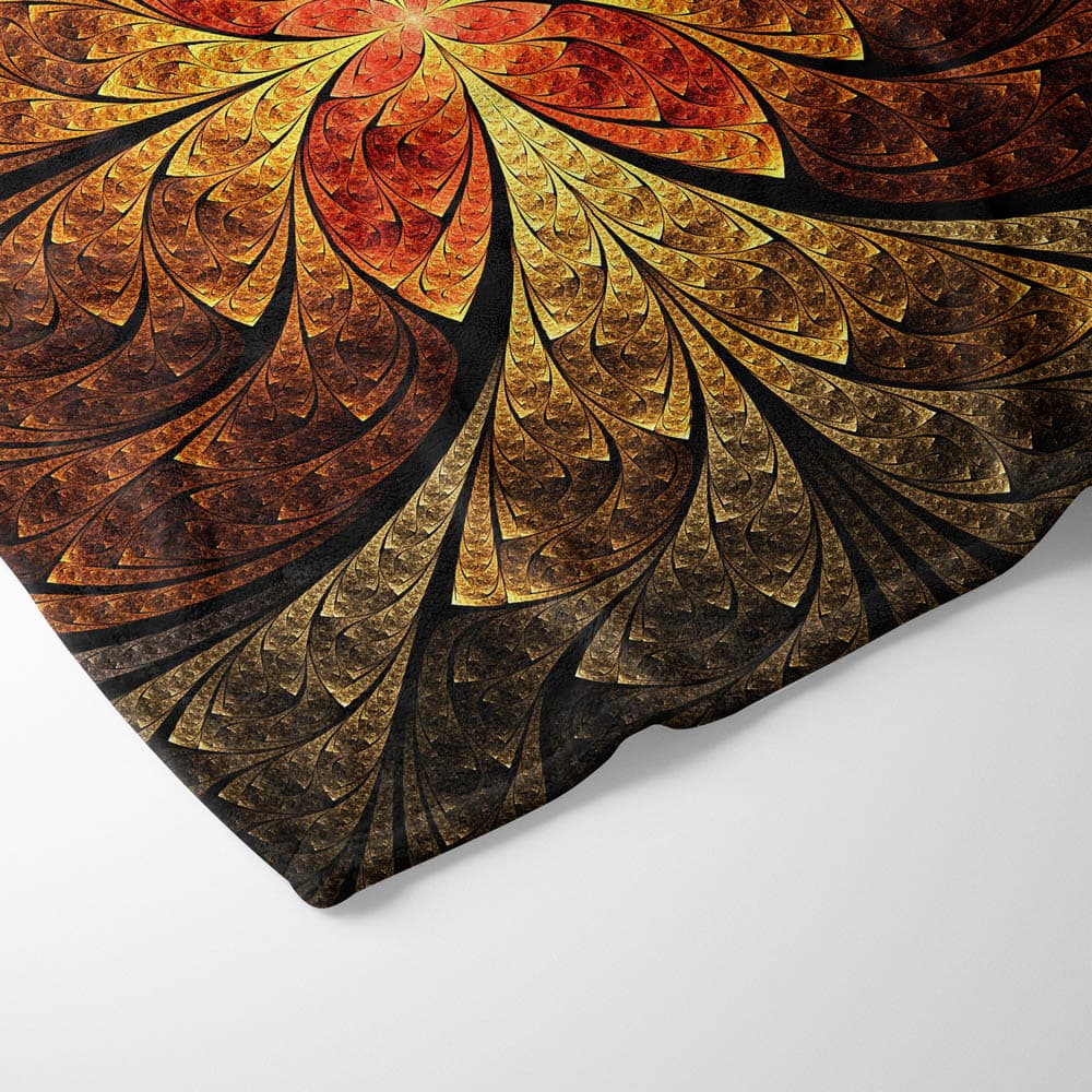Plaid mandala oriental or et bronze
