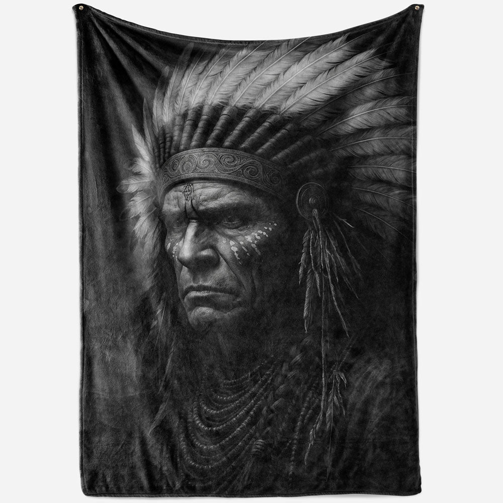 Plaid chef indien noir et blanc