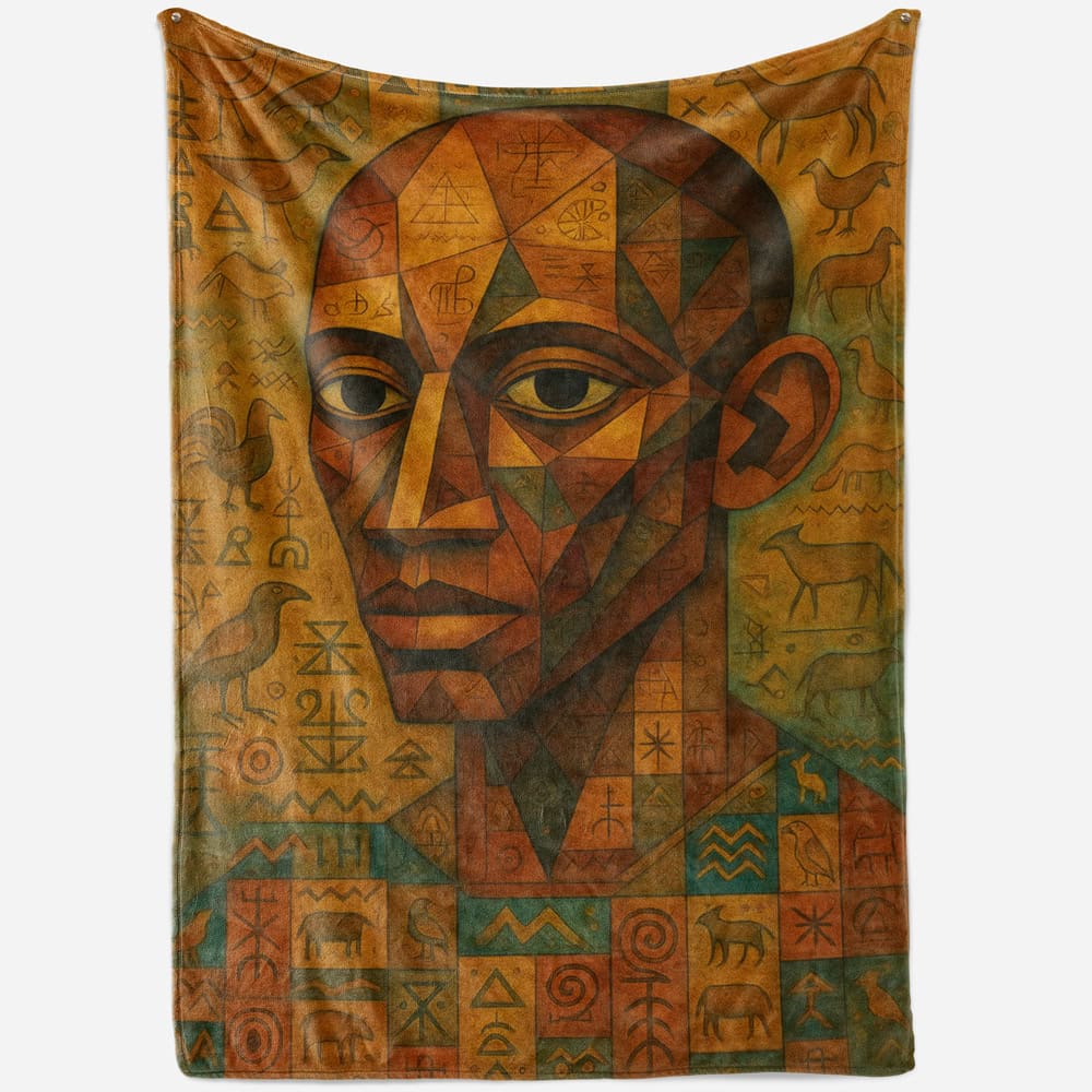 Plaid portrait homme cubisme