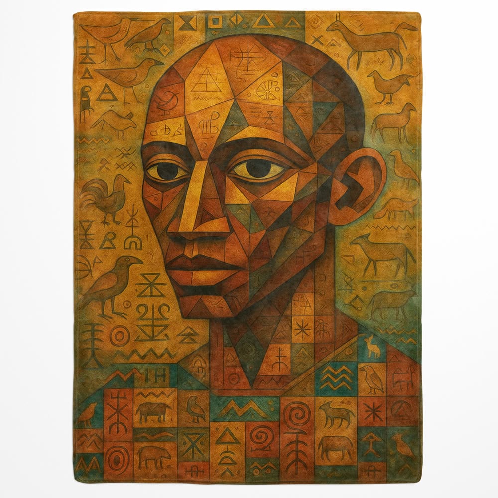 Plaid portrait homme cubisme