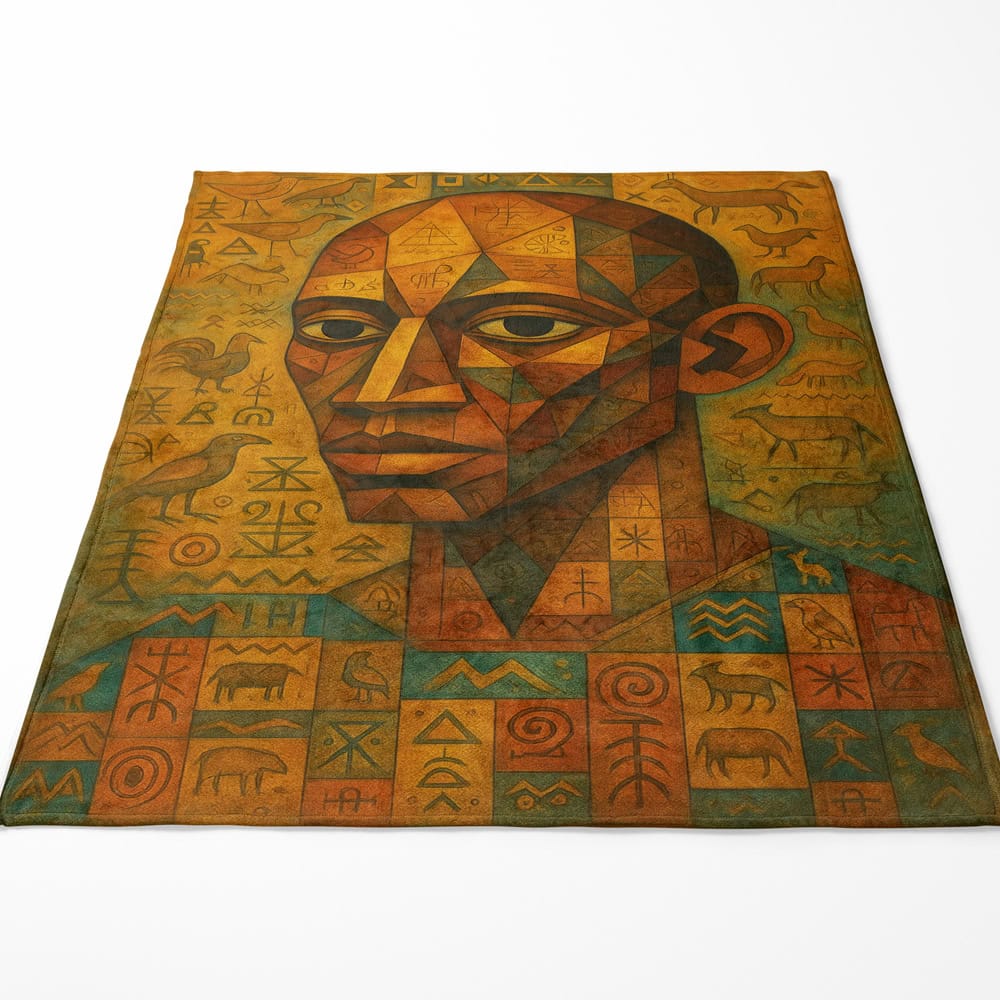 Plaid portrait homme cubisme